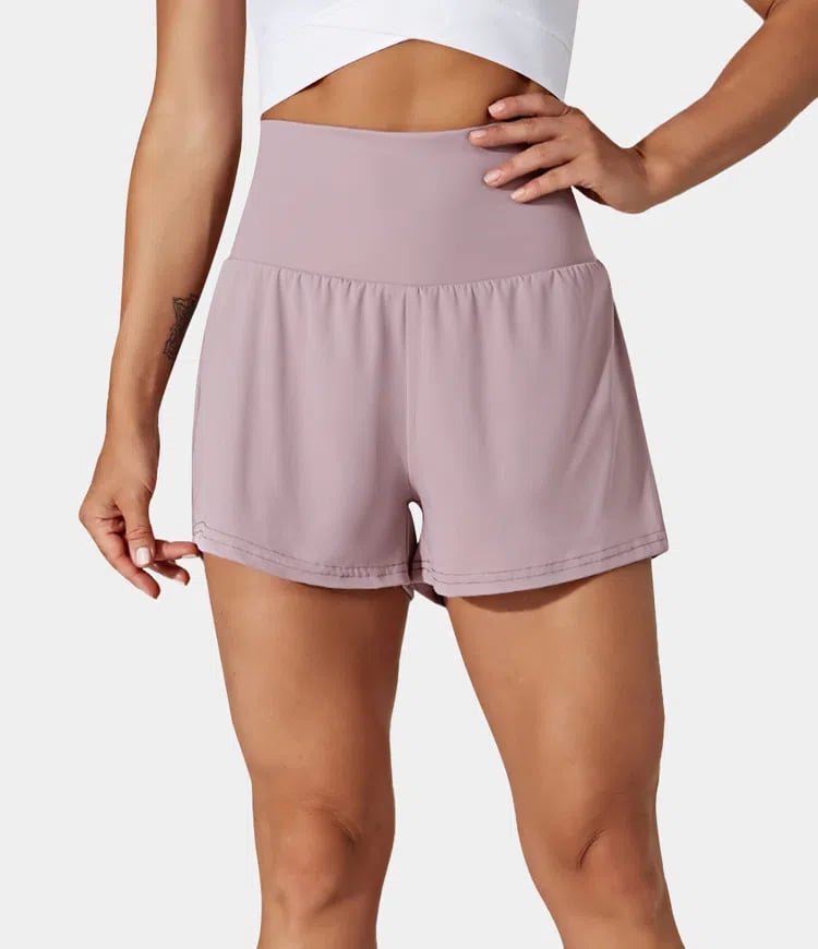 ✨️ 2025 Het försäljning 49% OFF🥰 Short de yoga 2-en-1 avec taille haute et poches latérales