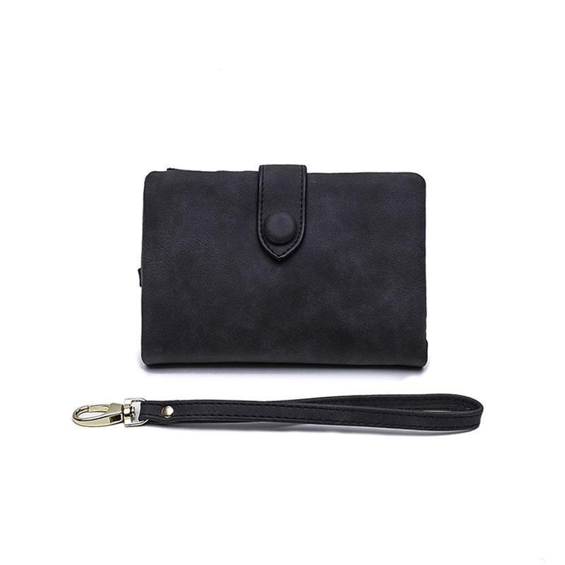 Portefeuille triple en cuir à fentes multiples pour femmes