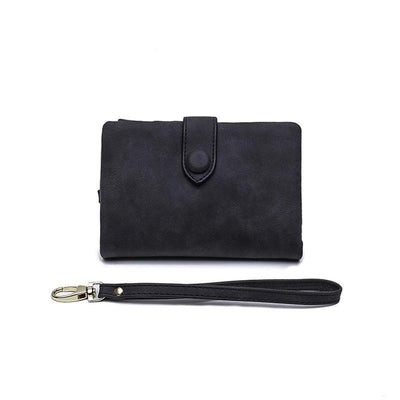 Portefeuille triple en cuir à fentes multiples pour femmes