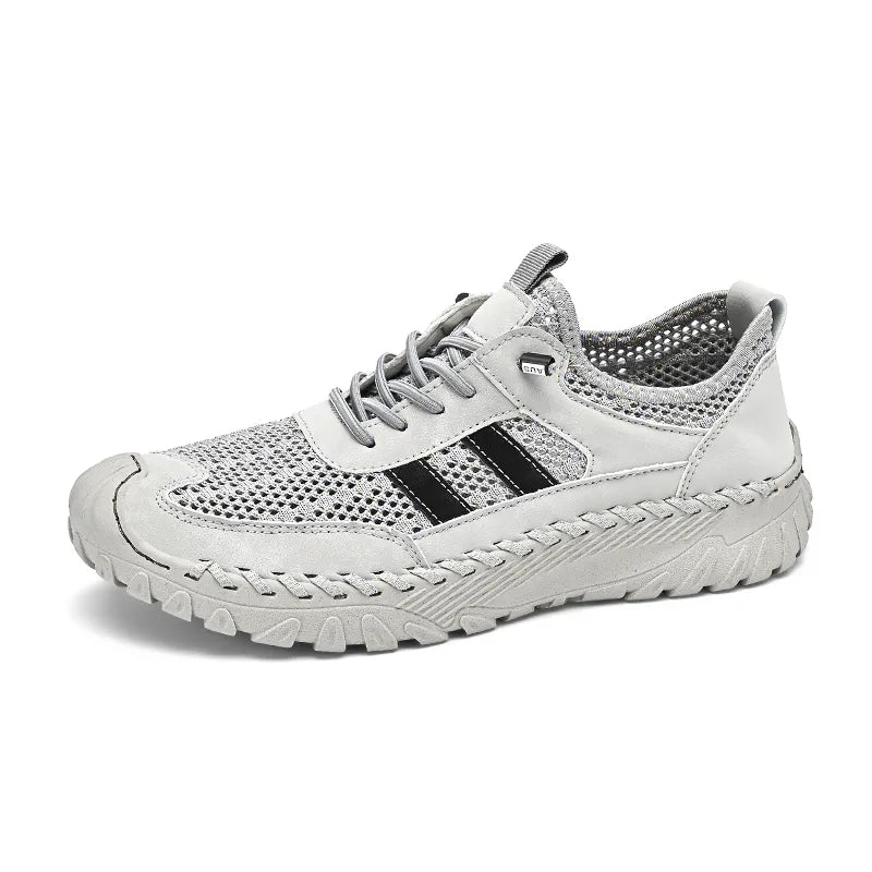 Chaussures de randonnée orthopédiques à enfiler en cuir pour homme