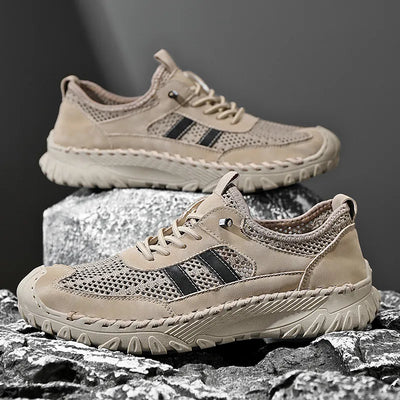 Chaussures de randonnée orthopédiques à enfiler en cuir pour homme