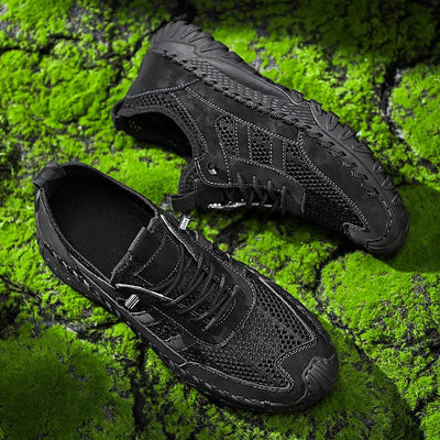 Chaussures de randonnée orthopédiques à enfiler en cuir pour homme