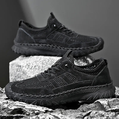 Chaussures de randonnée orthopédiques à enfiler en cuir pour homme