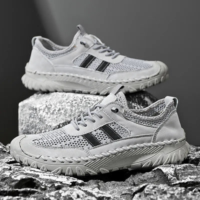 Chaussures de randonnée orthopédiques à enfiler en cuir pour homme