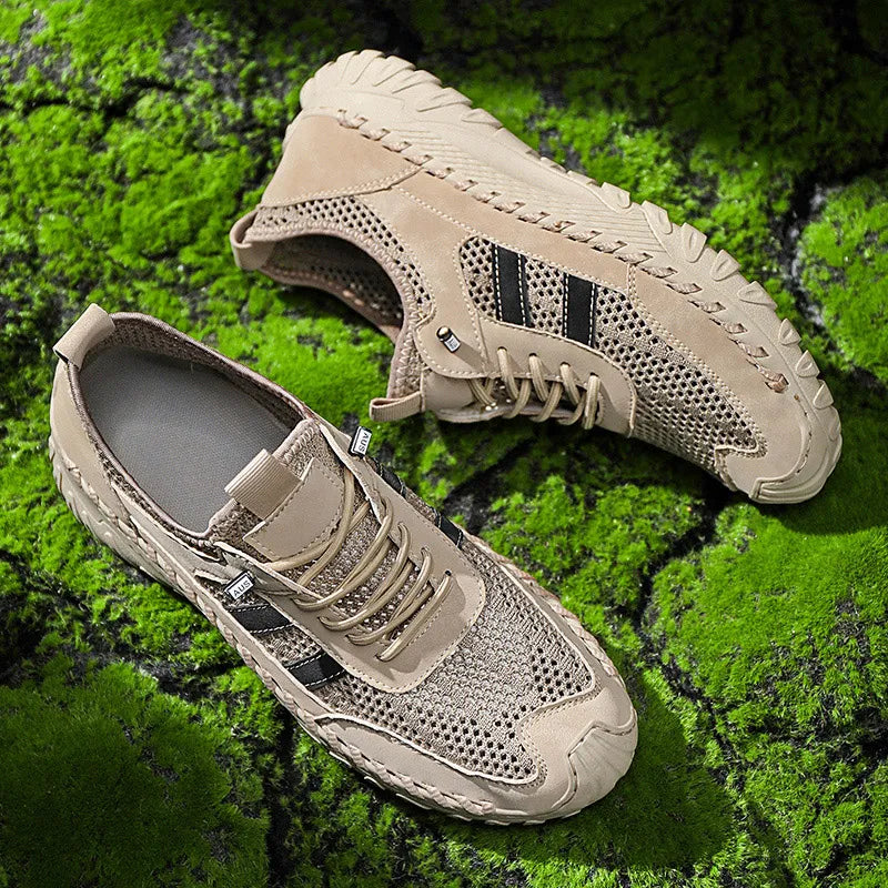 Chaussures de randonnée orthopédiques à enfiler en cuir pour homme