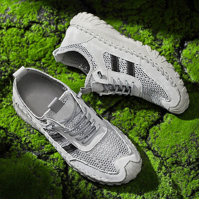 Chaussures de randonnée orthopédiques à enfiler en cuir pour homme