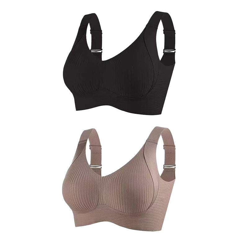 🎁Achetez 1 et obtenez 3 paquets💕Soutien-gorge push-up côtelé pour femmes, réglable et sans fil
