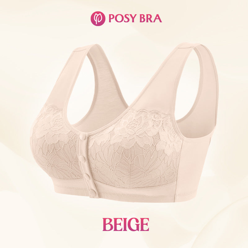 Soutien-gorge galbant sans fil confortable avec boutons sur le devant