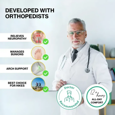 Chaussures de randonnée orthopédiques à enfiler en cuir pour homme