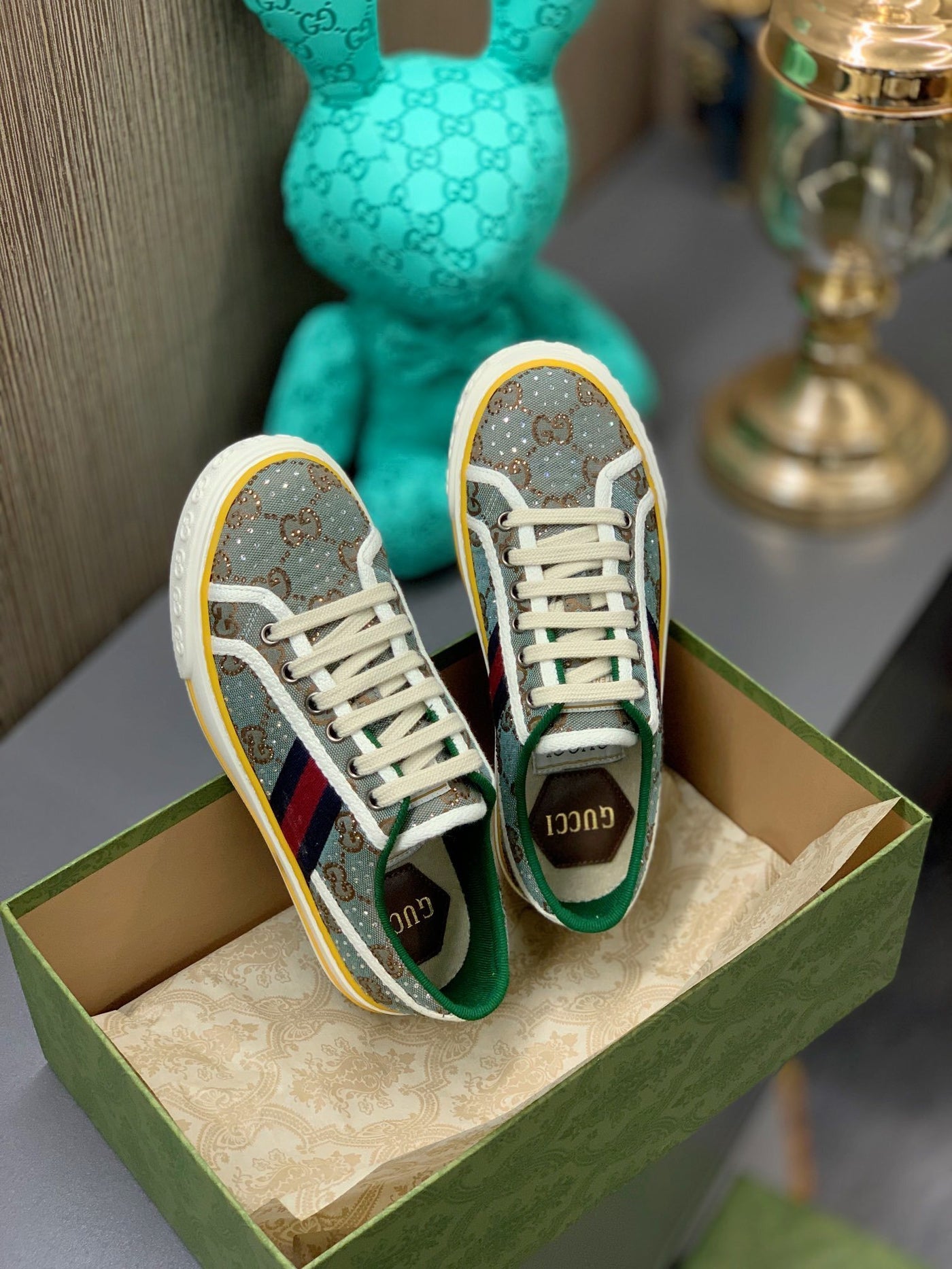 Baskets Canvas Monogramme Élégantes - Style Urbain Rétro-Chic & Confort Supreme