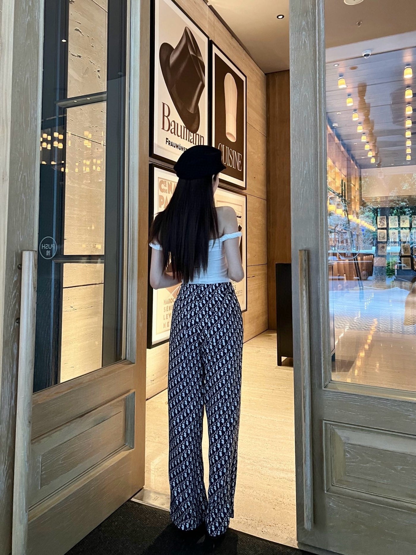 Pantalon Palazzo Imprimé Chic - Coupe Droite Taille Haute Luxueuse