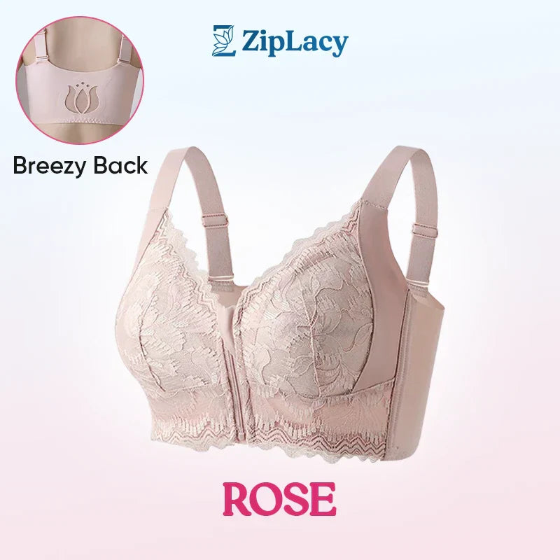 ✨Achetez-en 1 obtenez-en 2💞Soutien-gorge ultra souple avec fermeture éclair à l'avant et sans armatures