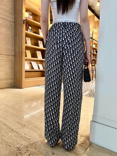 Pantalon Palazzo Imprimé Chic - Coupe Droite Taille Haute Luxueuse