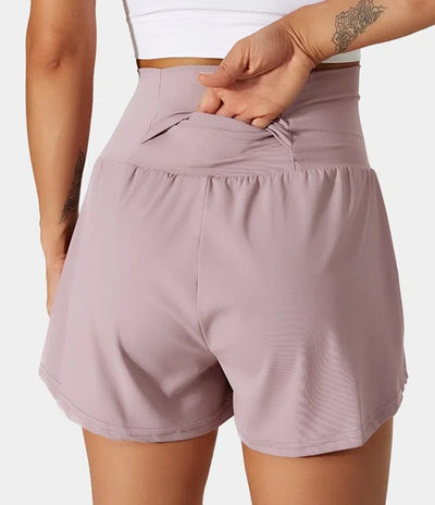 ✨️ 2025 Het försäljning 49% OFF🥰 Short de yoga 2-en-1 avec taille haute et poches latérales