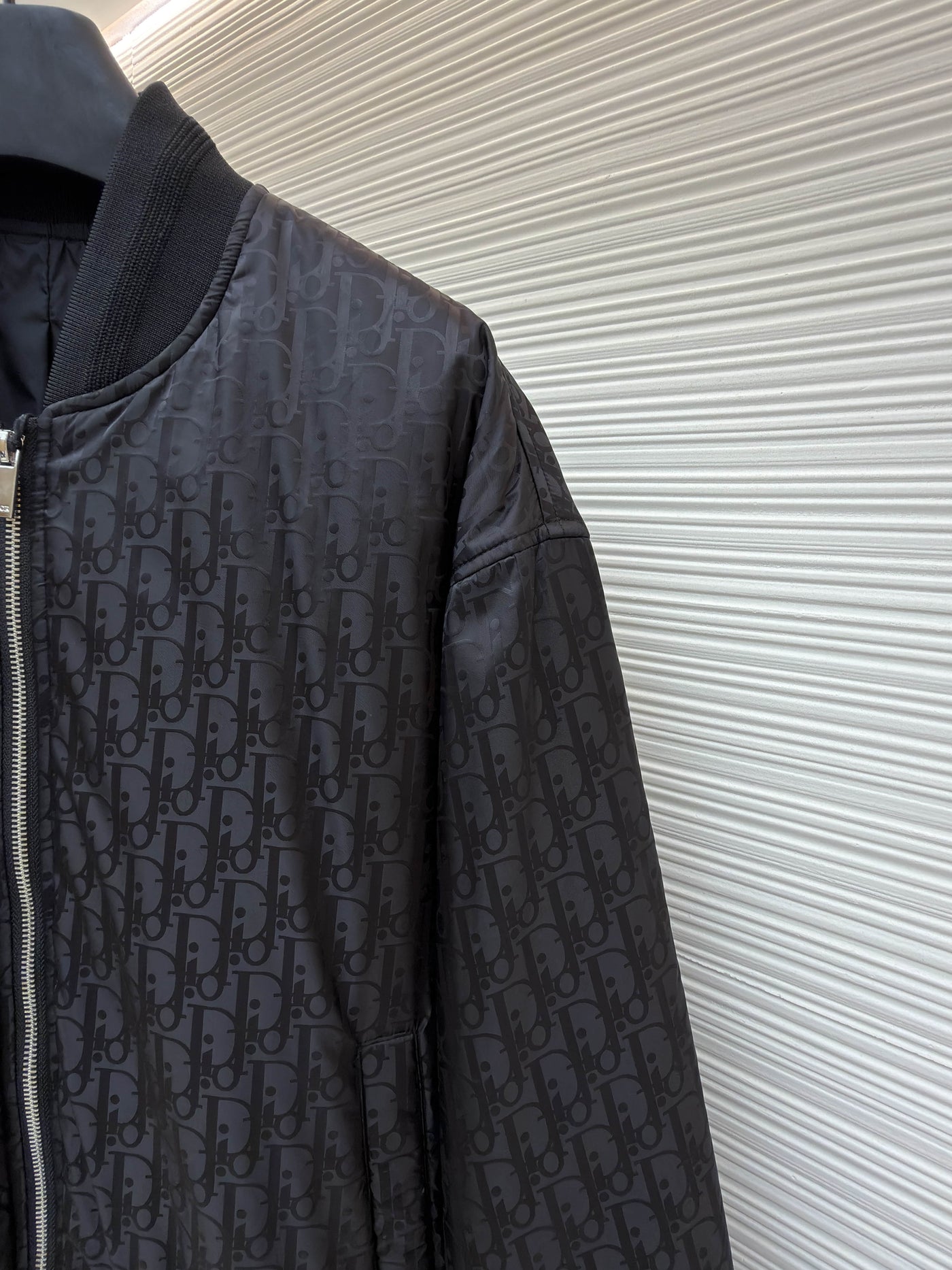 Oblique Black Bomber Jacket