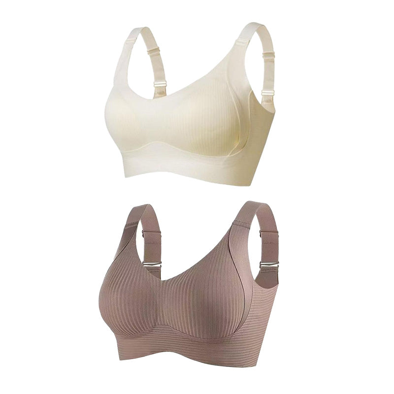 🎁Achetez 1 et obtenez 3 paquets💕Soutien-gorge push-up côtelé pour femmes, réglable et sans fil