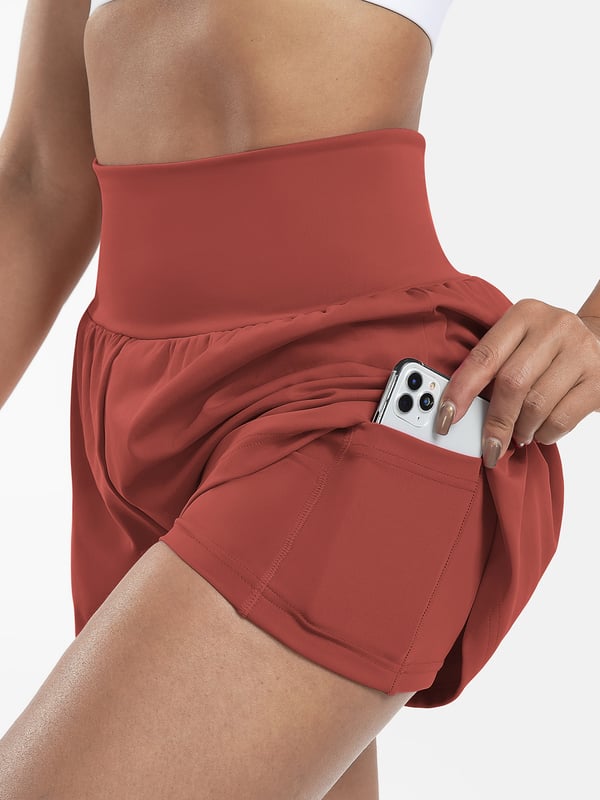 ✨️ 2025 Het försäljning 49% OFF🥰 Short de yoga 2-en-1 avec taille haute et poches latérales