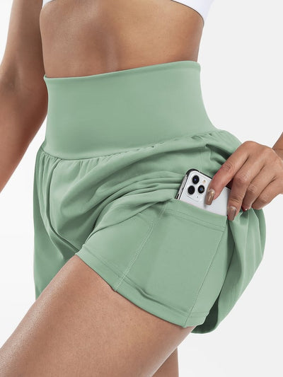 ✨️ 2025 Het försäljning 49% OFF🥰 Short de yoga 2-en-1 avec taille haute et poches latérales