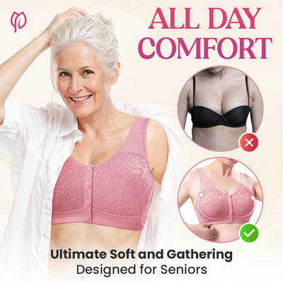 Soutien-gorge galbant sans fil confortable avec boutons sur le devant