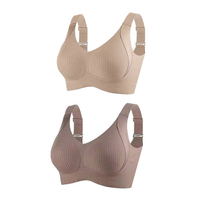 🎁Achetez 1 et obtenez 3 paquets💕Soutien-gorge push-up côtelé pour femmes, réglable et sans fil