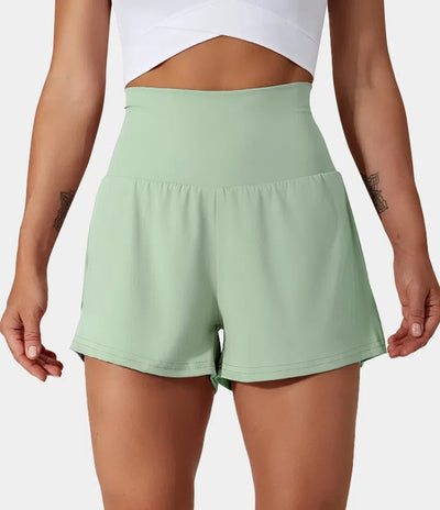 ✨️ 2025 Het försäljning 49% OFF🥰 Short de yoga 2-en-1 avec taille haute et poches latérales
