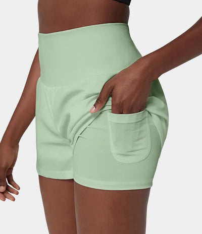 ✨️ 2025 Het försäljning 49% OFF🥰 Short de yoga 2-en-1 avec taille haute et poches latérales