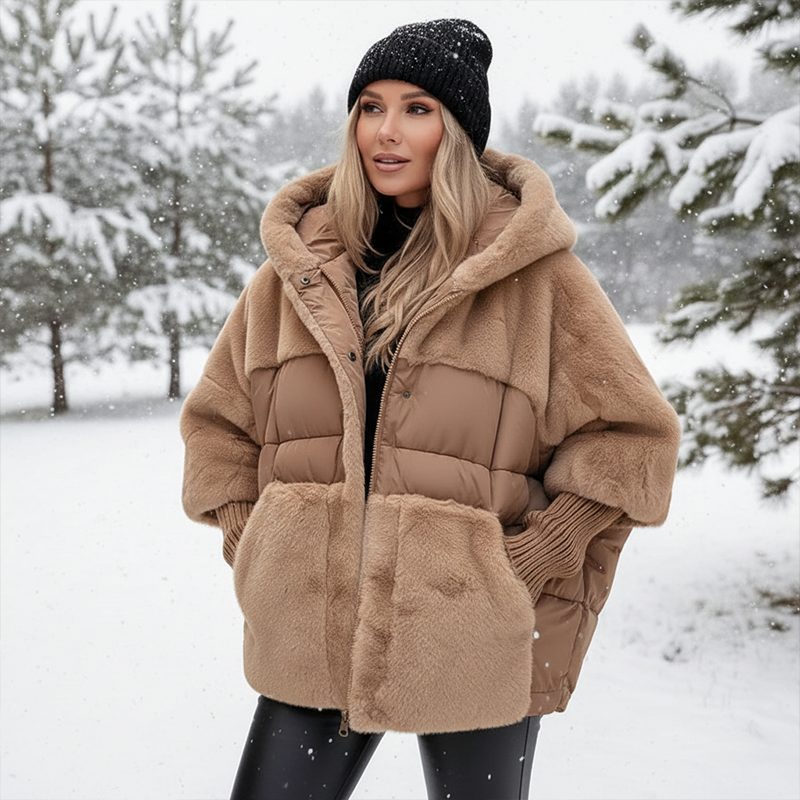 🔥Pré-réchauffement hivernal - Remises énormes🔥Manteau bouffant tricoté surdimensionné de luxe pour femme - Incontournable de l'hiver avec un design patchwork et une chaleur maximale !