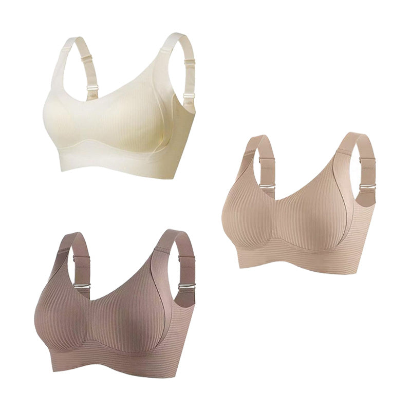 🎁Achetez 1 et obtenez 3 paquets💕Soutien-gorge push-up côtelé pour femmes, réglable et sans fil