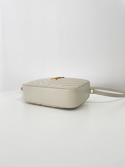 VAREL Lumière Douce : Sac Bandoulière Camera Crème Matelassé et Métal Doré