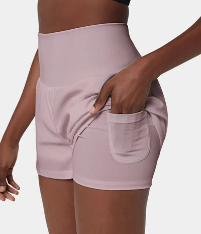 ✨️ 2025 Het försäljning 49% OFF🥰 Short de yoga 2-en-1 avec taille haute et poches latérales