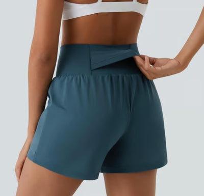 ✨️ 2025 Het försäljning 49% OFF🥰 Short de yoga 2-en-1 avec taille haute et poches latérales
