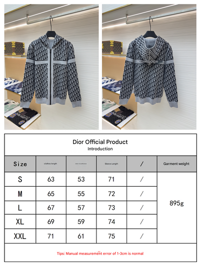 Oblique Black Reversible Zipped Cardigan with Hood