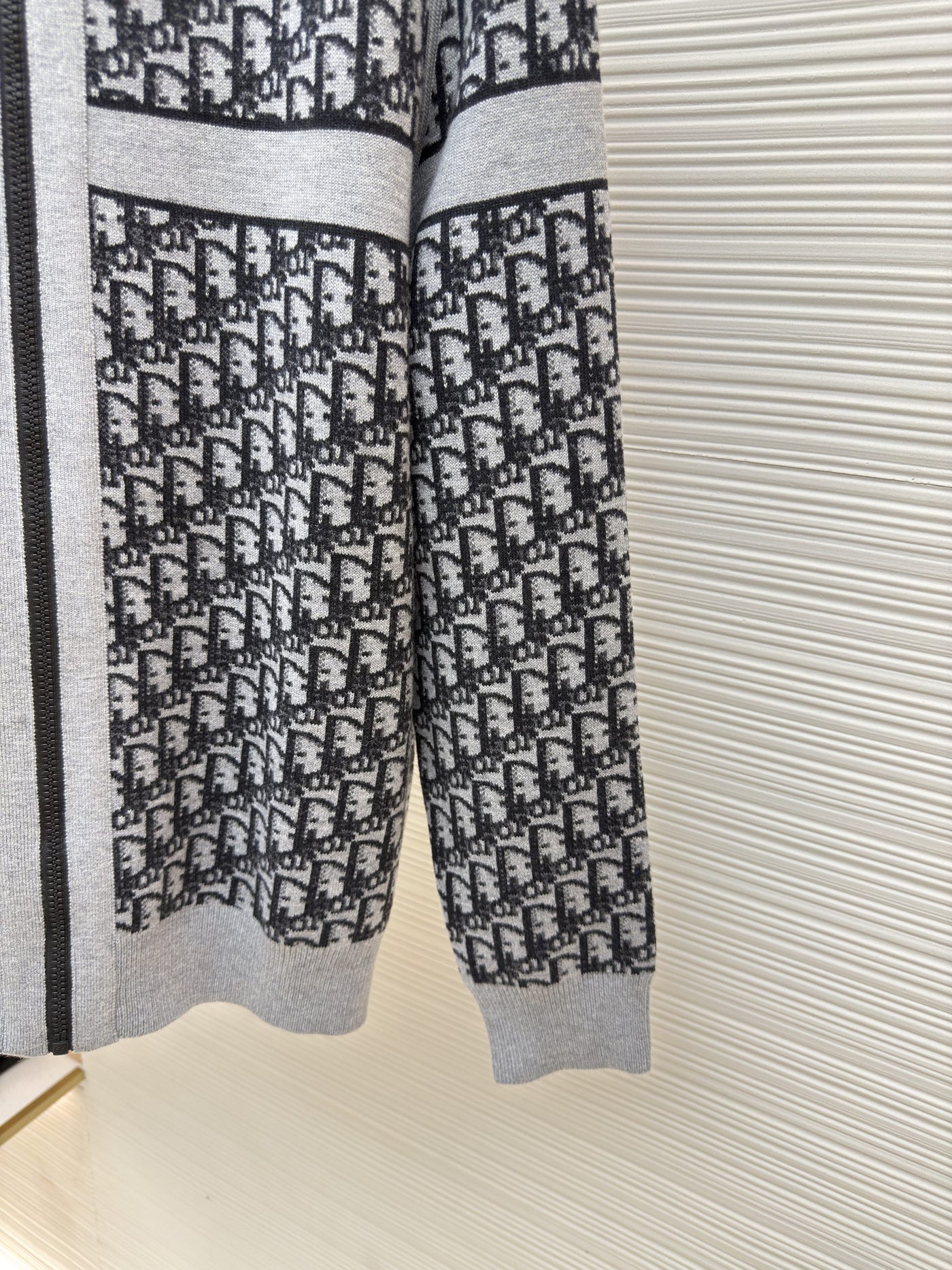 Oblique Black Reversible Zipped Cardigan with Hood