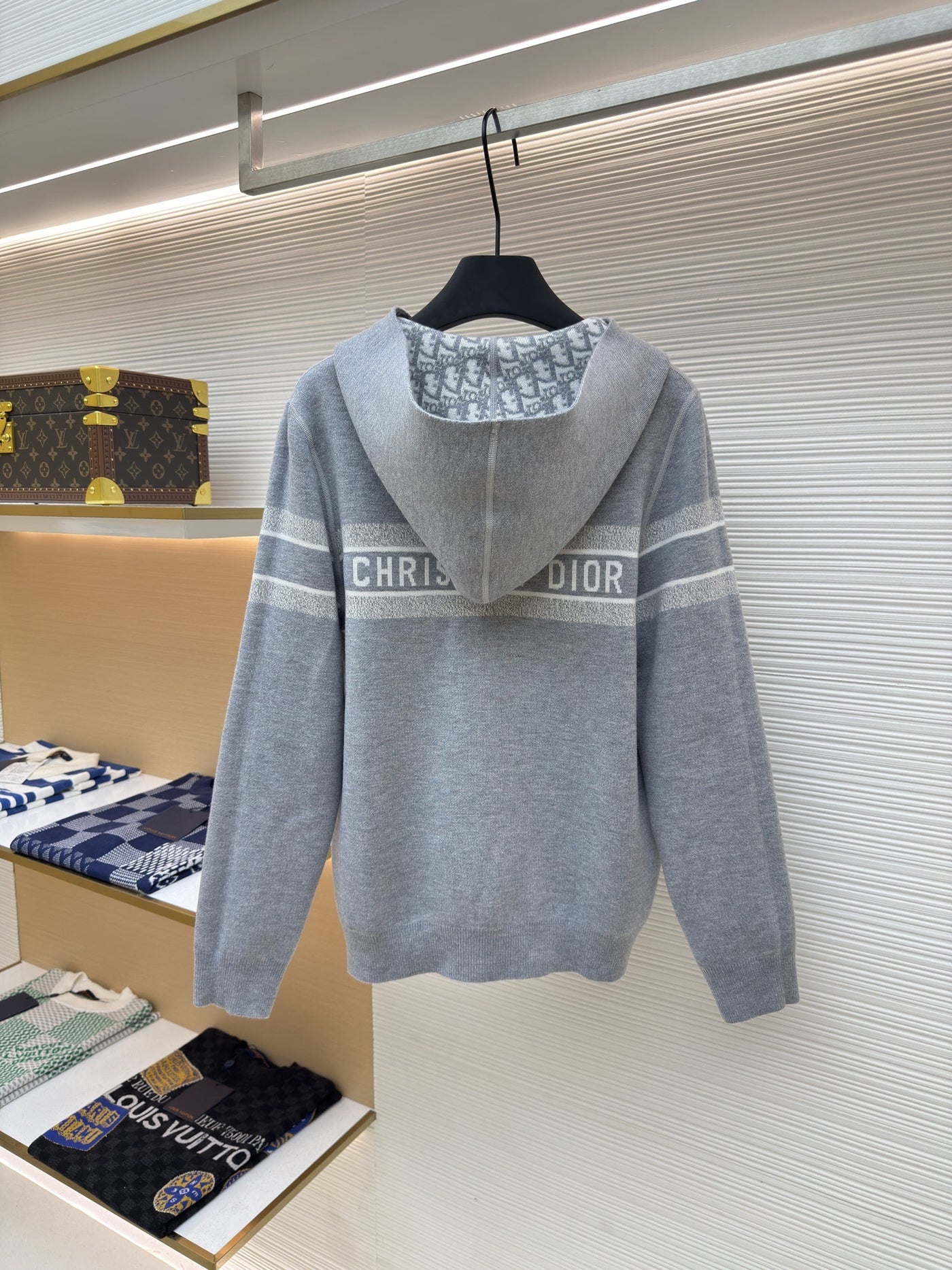 Oblique Grey Reversible Zipped Cardigan with Hood