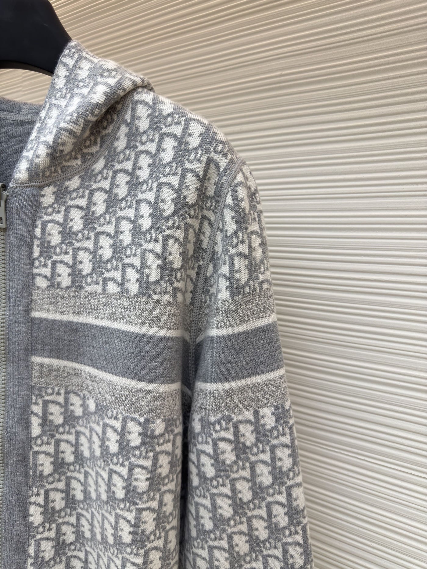 Oblique Grey Reversible Zipped Cardigan with Hood