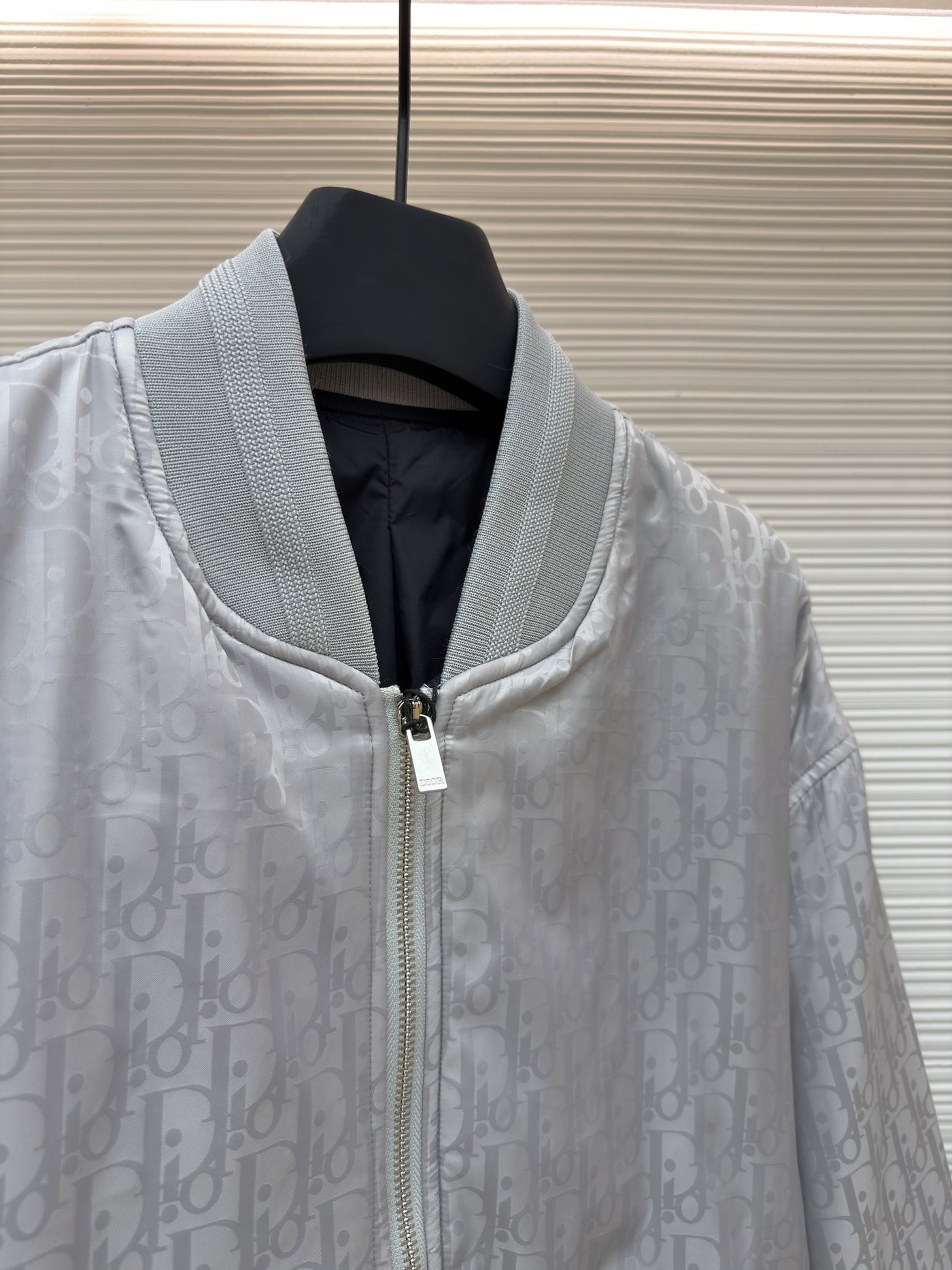 Oblique Silver Bomber Jacket