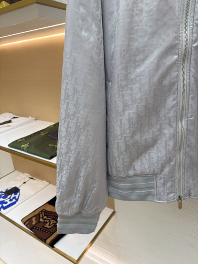 Oblique Silver Bomber Jacket