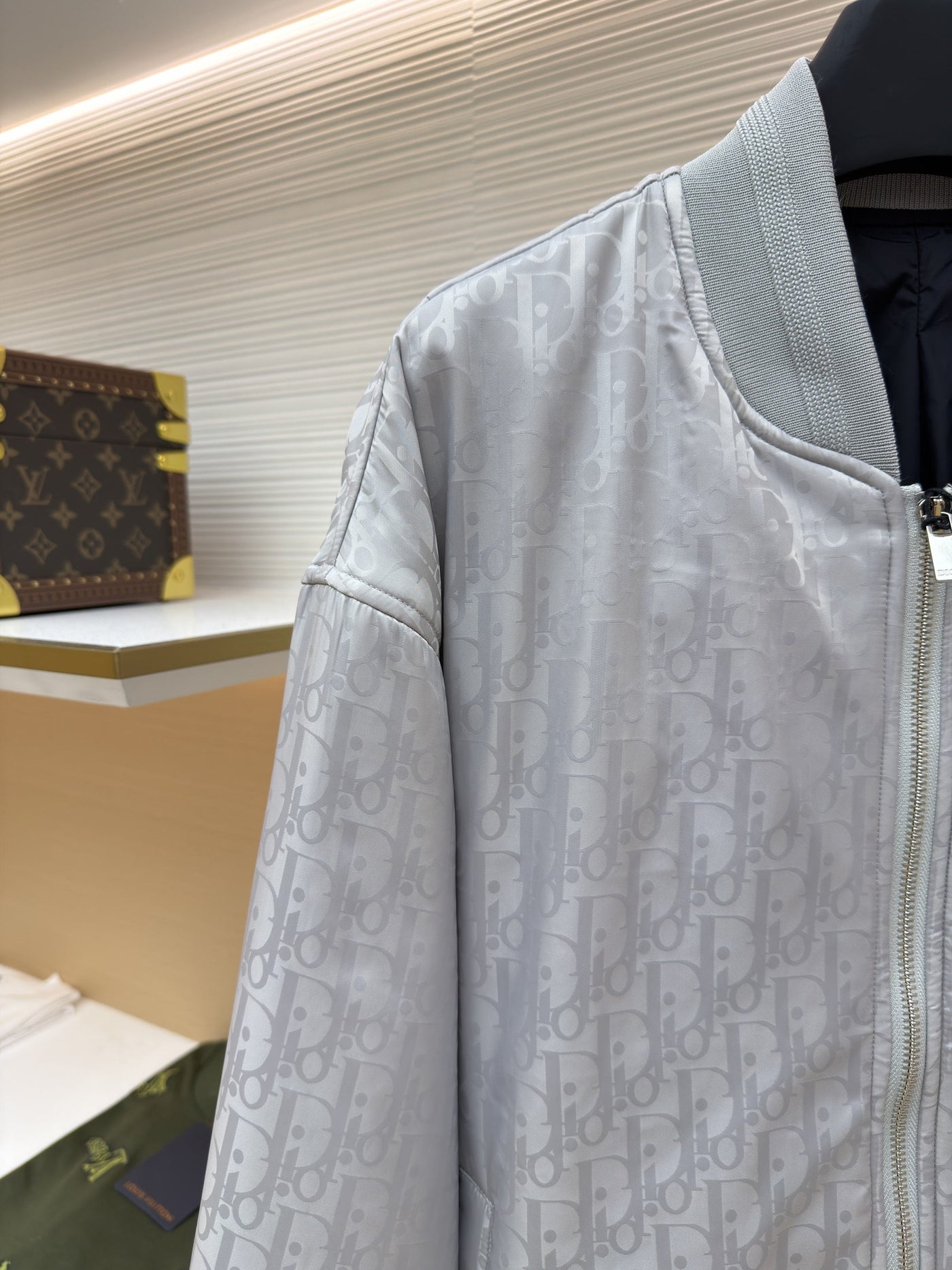 Oblique Silver Bomber Jacket