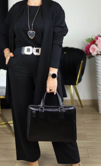 Ensemble Élégant Long Cardigan & Haut & Pantalon 3 Pièces