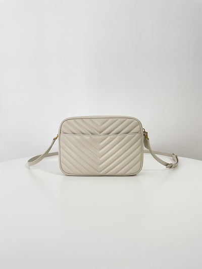 VAREL Lumière Douce : Sac Bandoulière Camera Crème Matelassé et Métal Doré