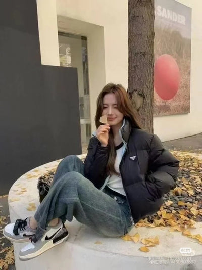 Dynamique & Chic : La Doudoune Courte Bicolore