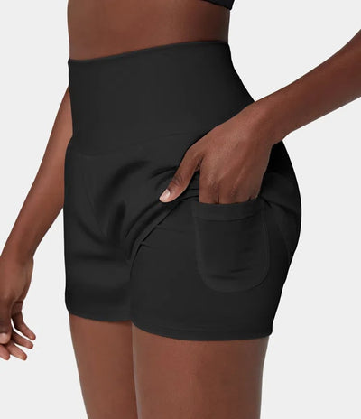 ✨️ 2025 Het försäljning 49% OFF🥰 Short de yoga 2-en-1 avec taille haute et poches latérales