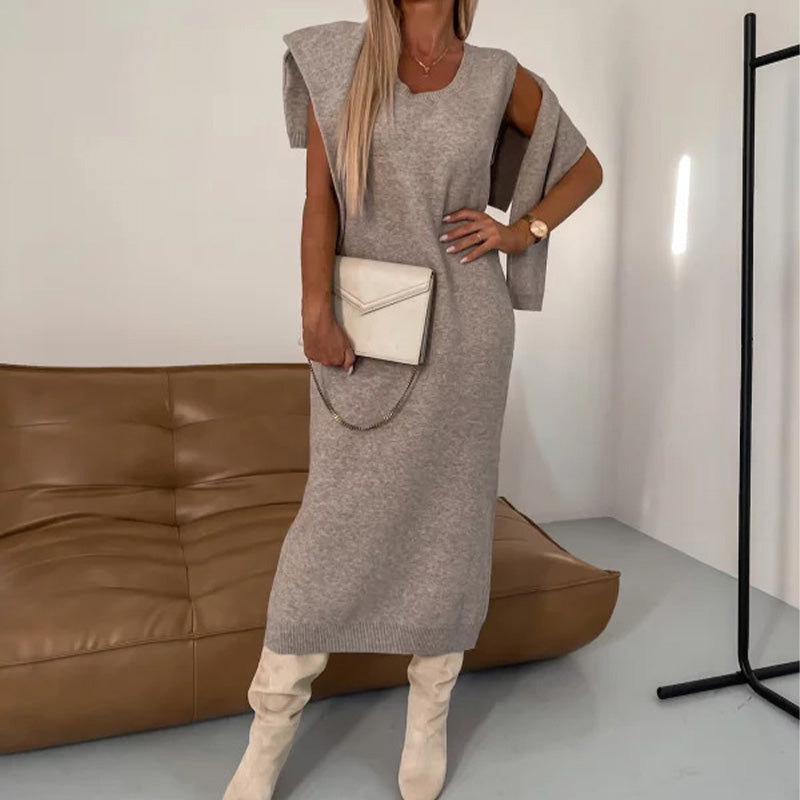 💥Ensemble robe midi et pull à col roulé