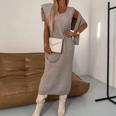 💥Ensemble robe midi et pull à col roulé