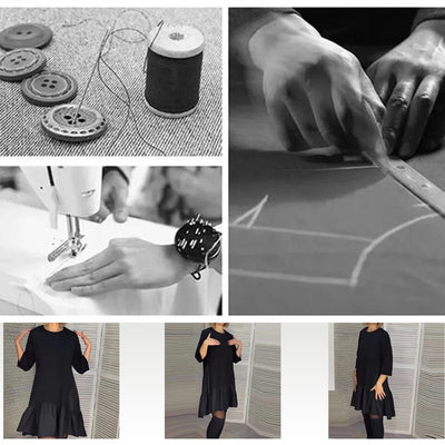 💥Vente à demi-prix pour le Nouvel An💥🎊Robe noire élégante à plis amples avec manches à sept pointes