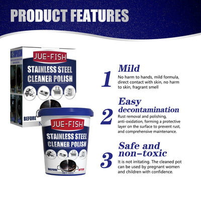 Pâte de nettoyage et de polissage très efficace pour les ustensiles de cuisine en acier inoxydable