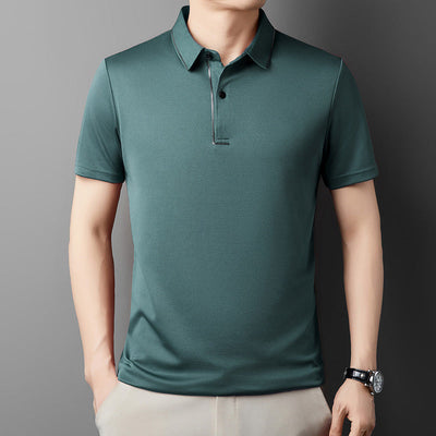 Déstockage d'été -👔Chemise d'affaires décontractée à revers en soie glacée pour hommes