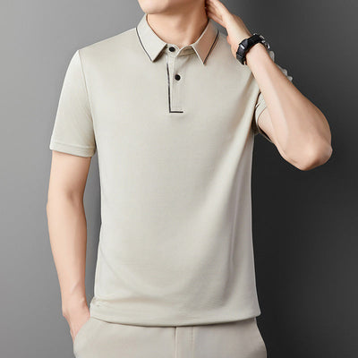 Déstockage d'été -👔Chemise d'affaires décontractée à revers en soie glacée pour hommes