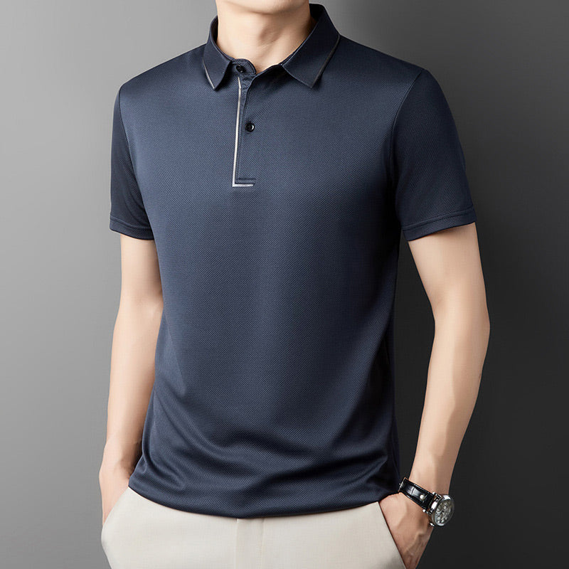 Déstockage d'été -👔Chemise d'affaires décontractée à revers en soie glacée pour hommes