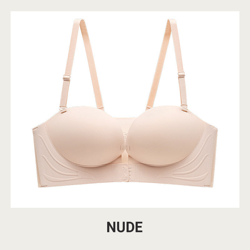Soutien-gorge Push-up à Fermeture Frontale avec Bretelles Invisibles